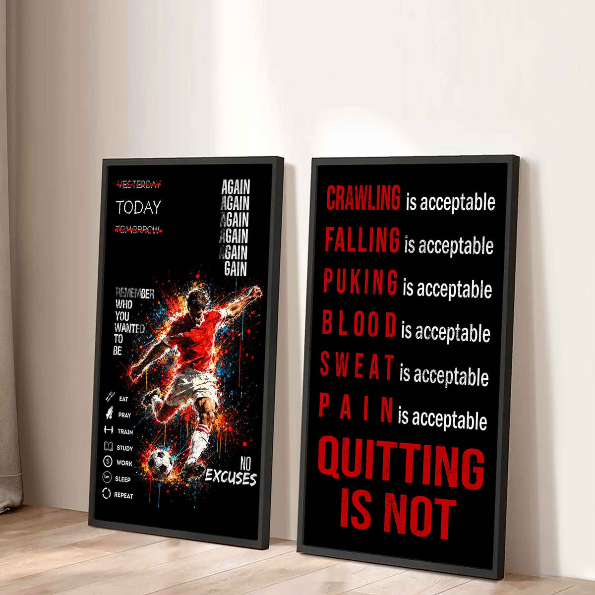 Spartan- Quiting Is Not Canvas Set Ready To Hang Gift For Your Son Your Friend