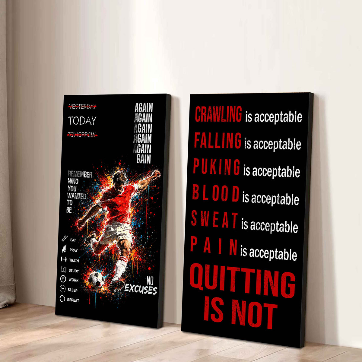 Spartan- Quiting Is Not Canvas Set Ready To Hang Gift For Your Son Your Friend
