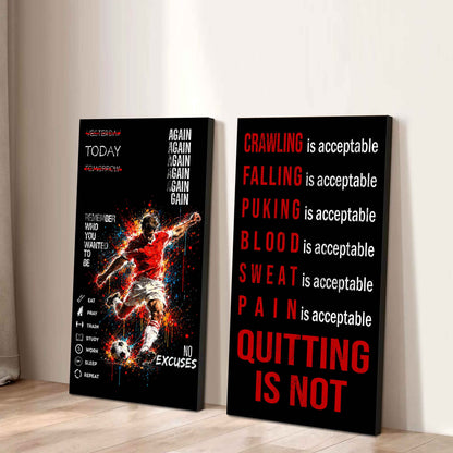 Spartan- Quiting Is Not Canvas Set Ready To Hang Gift For Your Son Your Friend