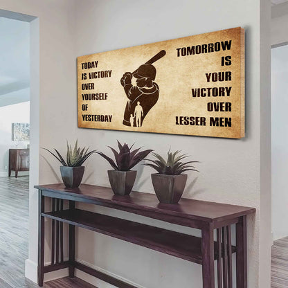 Personalized Knight Templar Poster Canvas - Today Is Victory Over Yourself Of Yesterday Tomorrow Is Your Victory Over Lesser Men