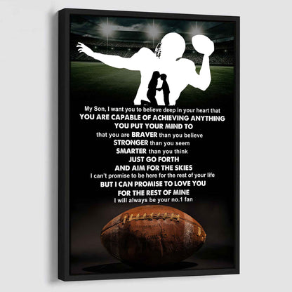 Baseball Poster Canvas Mom To Son - That You Are Braver Than You Believe You Are Capable Of I Will Always Your No 1 Fan