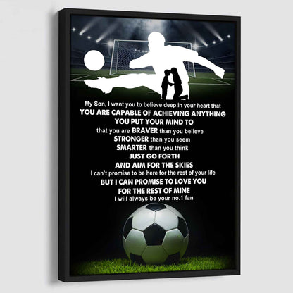 Baseball Poster Canvas Mom To Son - That You Are Braver Than You Believe You Are Capable Of I Will Always Your No 1 Fan