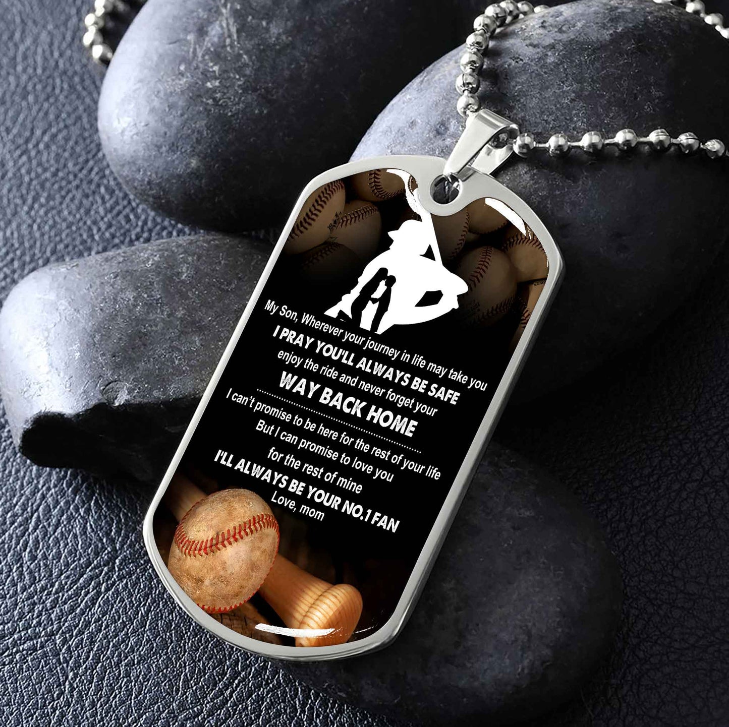 Sport Military Chain 18K Gold Plated Silver Plated To My Son From Mom Motivation Message I Will Always Be Your No 1 Fan