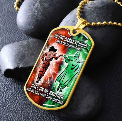 DRB Military Chain Silver Plated 18K Gold Plated Silver Plated Call On Me Brother And We Will Fight Them Together