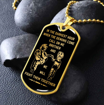 GH and GT Military Chain Silver Plated 18K Gold Plated Brother Forver Call On Me Brother And We Will Fight Them Together