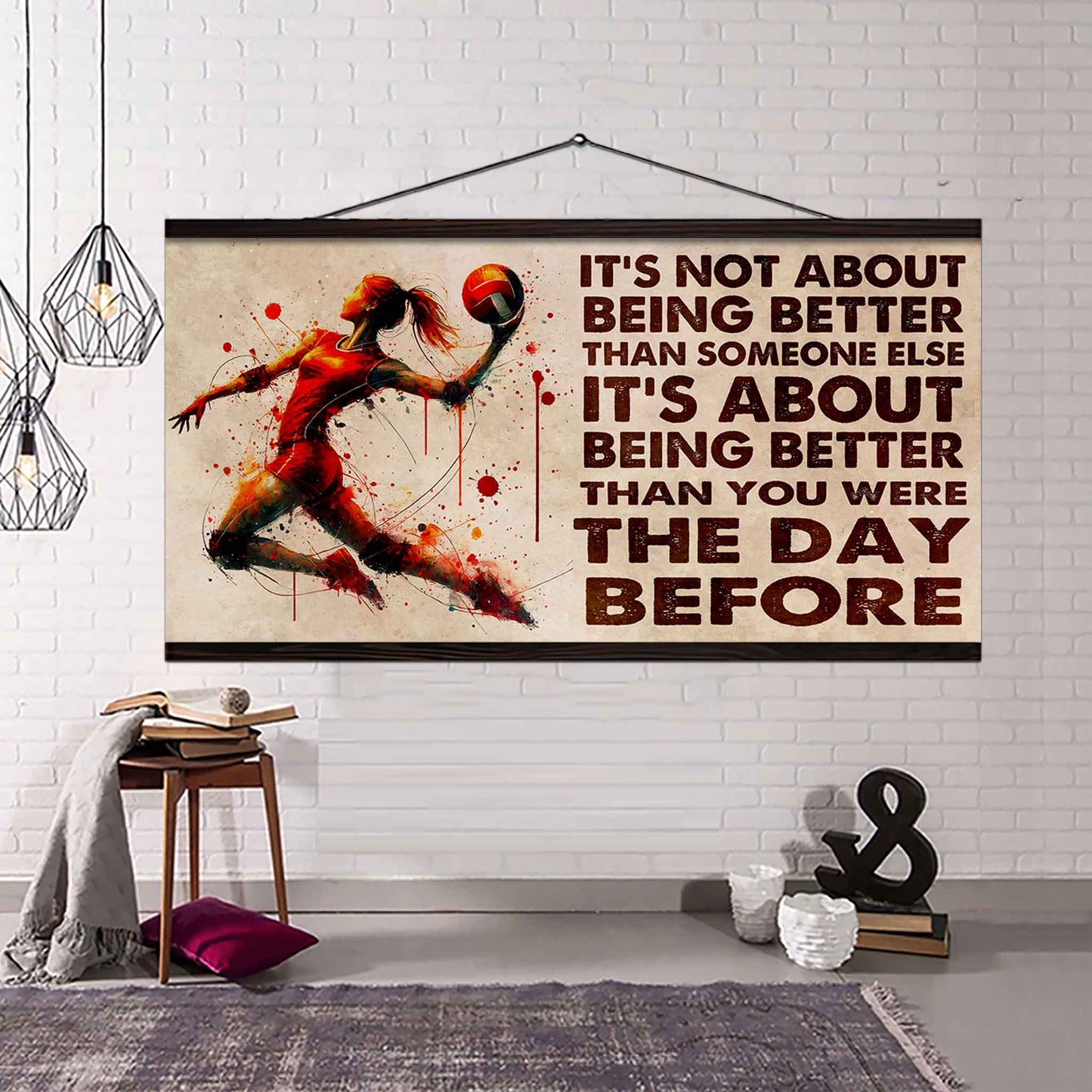 Water Color Woman SWIMMING Poster Canvas It Is Not About Being Better Than Someone Else Gift For Your Loving Woman