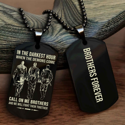 DRB Customizable engraved black dog tag double sided gift from brother, brother forevers