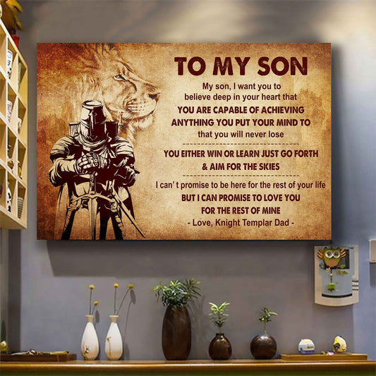 Knight Templar Poster Canvas You Will Never Lose You Either Win Or Learn From Dad To Son