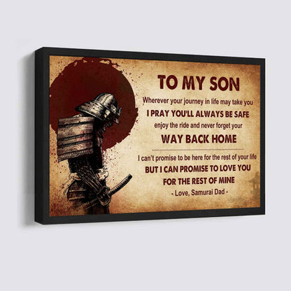 Spartan Poster Canvas Your Way Back Home From Dad To Son Gift For Your Son