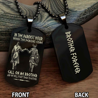Viking customizable engraved black dog tag NAG double sided gift from brother, brother forevers
