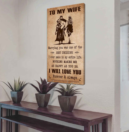 Poster Canvas To My Wife Marrying You Was One Of The Best Decisions - I Will Love You Forever And Always Gift For Your Wife