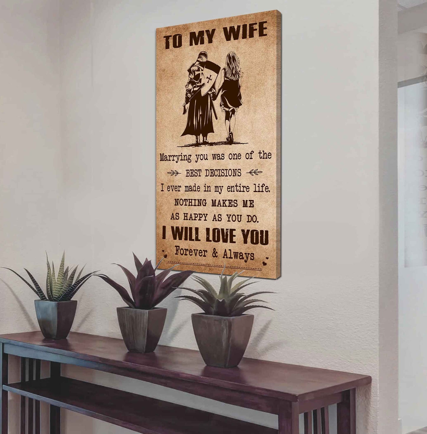 Family Poster Canvas To My Wife Marrying You Was One Of The Best Decisions - I Will Love You Forever And Always Gift For Your Wife