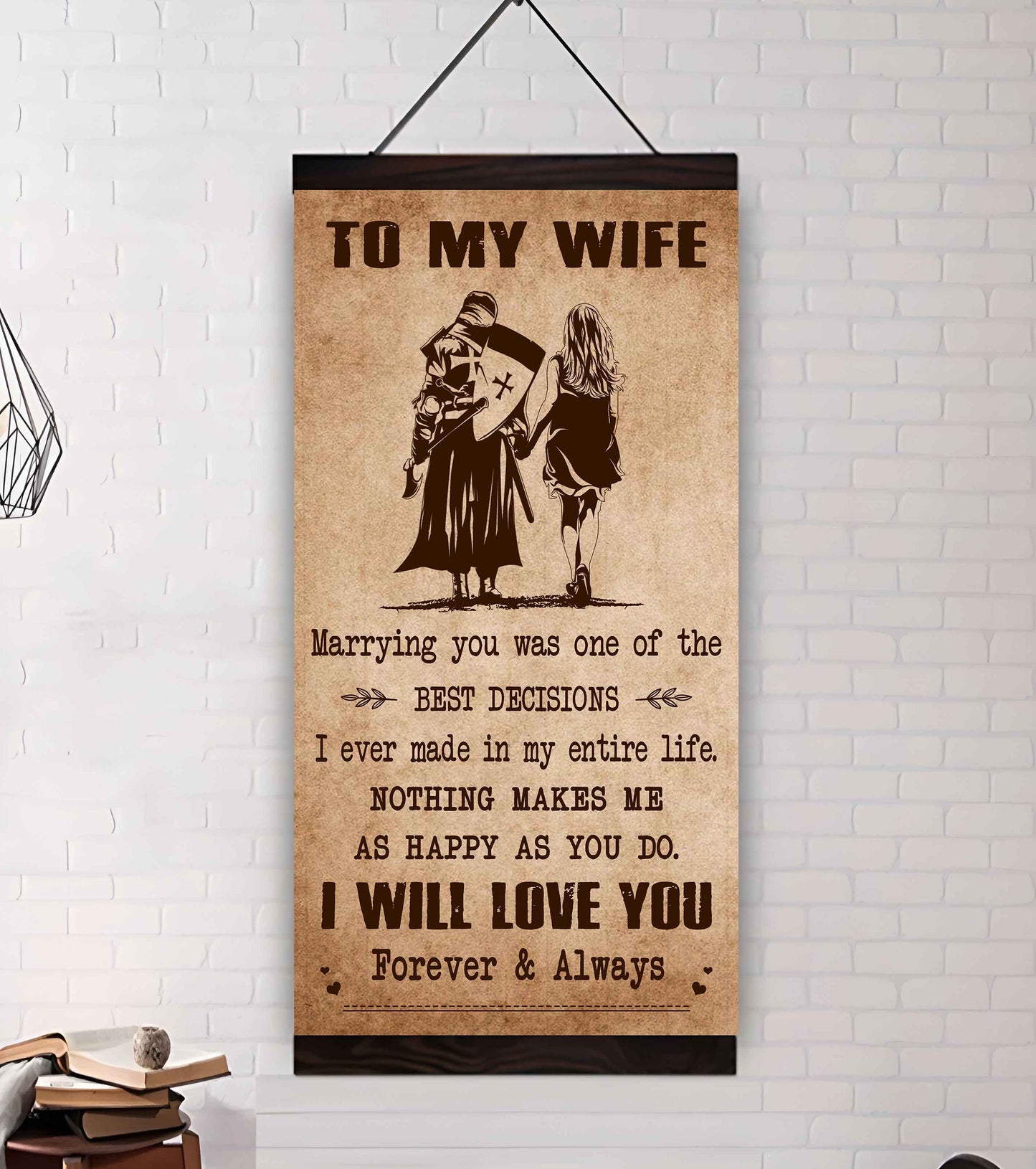 Family Poster Canvas To My Wife Marrying You Was One Of The Best Decisions - I Will Love You Forever And Always Gift For Your Wife