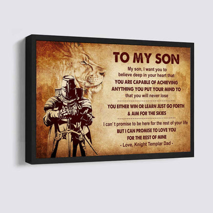 Spartan Poster Canvas You Will Never Lose You Either Win Or Learn From Dad To Son