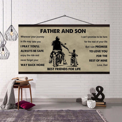 FAMILY-PHOTO UPLOAD Father And Son Best Friends For Life - Ver 2 Never Forget Your Way Back Home Poster Canvas Gift For Son From Father