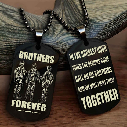 Knight Templar Personalized Double Sided Dog Tag For My Brother - Call On Me Brother And We Will Fight Them Together Gift For Your Friend