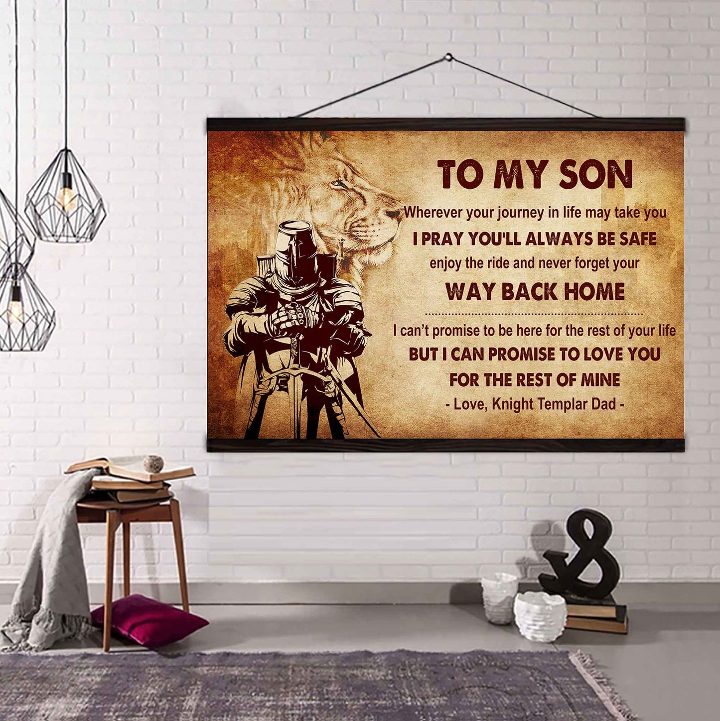 Spartan Poster Canvas Your Way Back Home From Dad To Son Gift For Your Son
