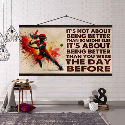 Water Color Woman SWIMMING Poster Canvas It Is Not About Being Better Than Someone Else Gift For Your Loving Woman