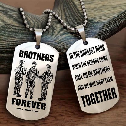 DRB Personalized Double Sided Dog Tag For My Brother - Call On Me Brother And We Will Fight Them Together Gift For Your Friend