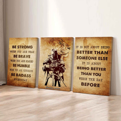 Be Better Than Yesterday – Spartan Mindset | 3-Piece Motivational Canvas Wall Art