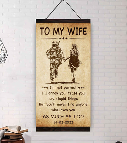 Biker Poster Canvas To My Wife - I Am Not Perfect