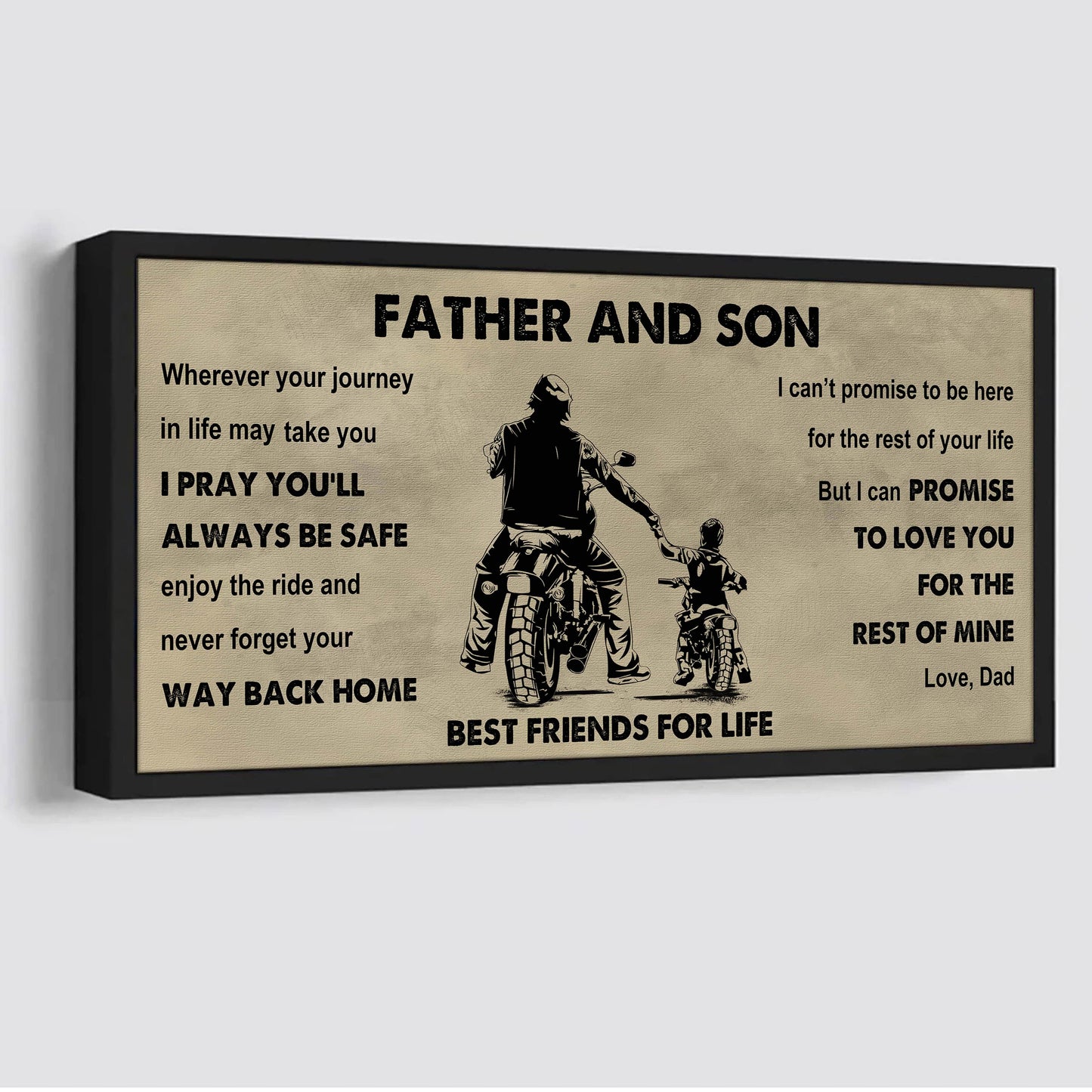 FAMILY-PHOTO UPLOAD Father And Daughter Best Friends For Life - Ver 2 Never Forget Your Way Back Home Poster Canvas Gift For Son From Father
