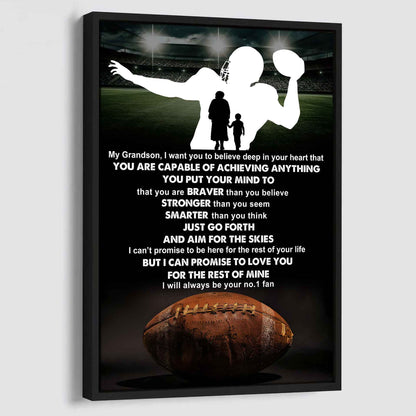 Tennis Poster Canvas Grandma To Grandson - That You Are Braver Than You Believe You Are Capable Of I Will Always Your No 1 Fan