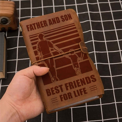 Family Customizable vintage journal notebook, Father And Son Best Friend For Life Vintagegift For Father Day