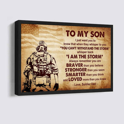 Spartan Poster Canvas Whisper Back I'm The Storm From Dad To Son Gift For Your Son