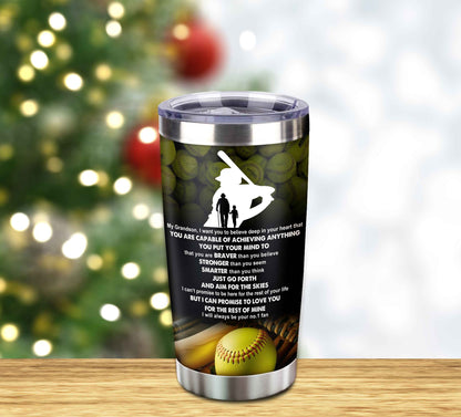 Customizable Tumbler To My Grandson With Inspriration Quotes From Grandpa And Grandma