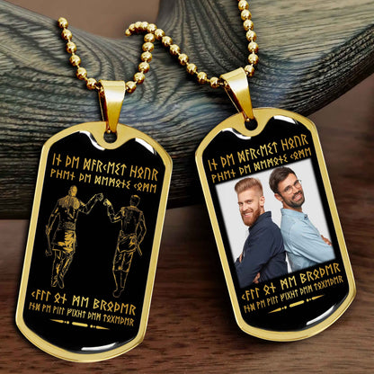 Viking-Military Chain (18K Gold Plated)-gifts from brother, n the darkest hour, When the demons come call on me brother and we will fight them together