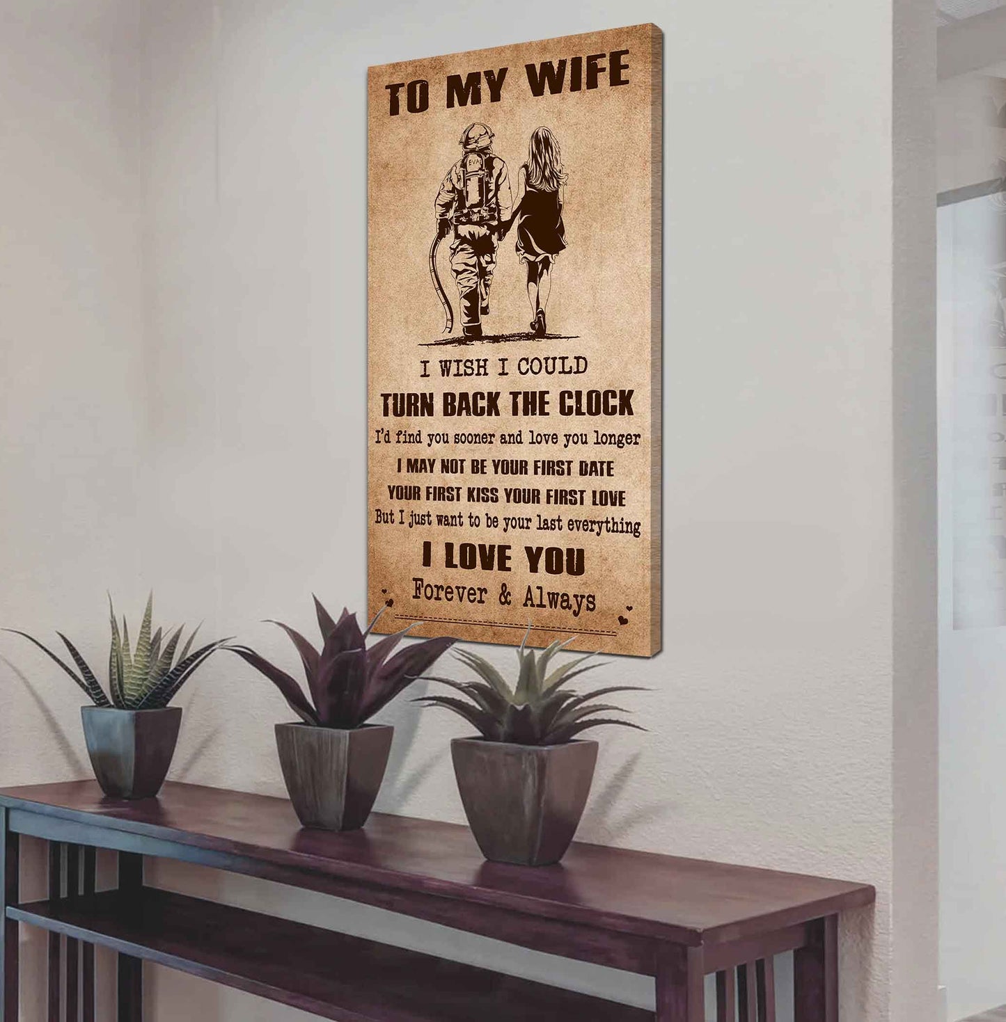 Family Poster Canvas To My Wife I Wish I Could Turn Back The Clock - I Love You Forever And Always Gift For Your Wife