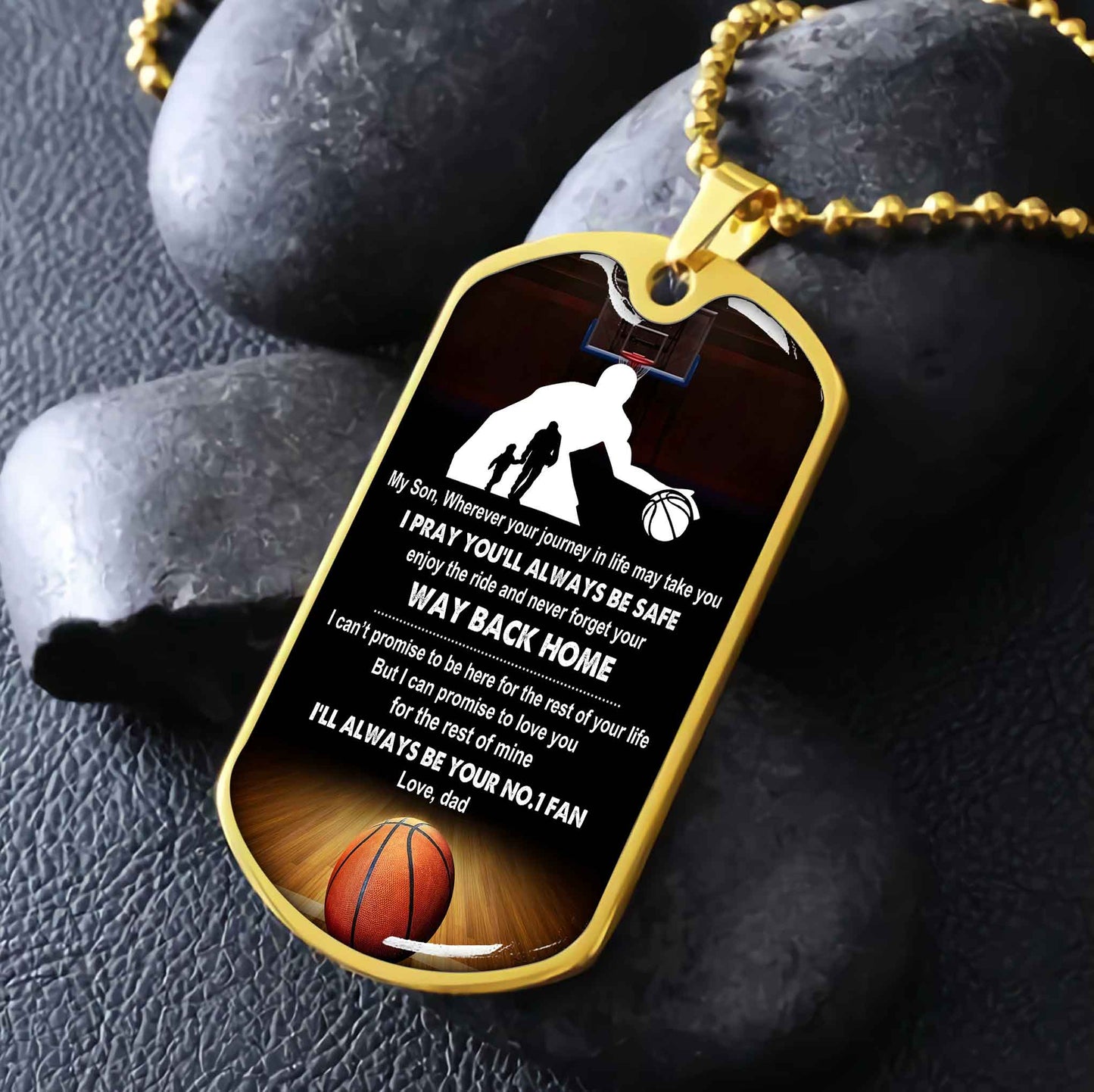 Sport Military Chain 18K Gold Plated Silver Plated To My Son From Dad Motivation Message I Will Always Be Your No 1 Fan