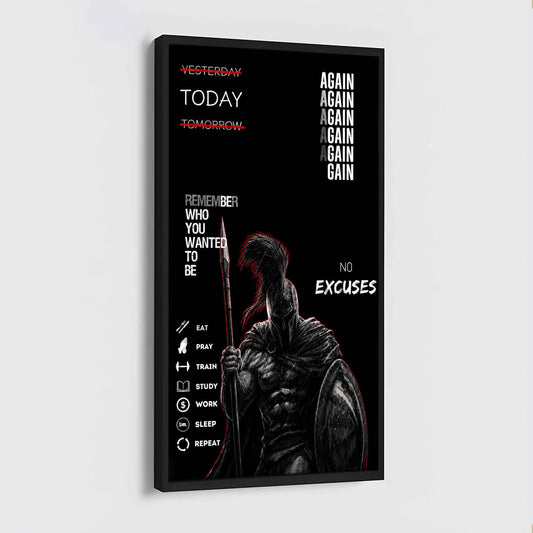 Spartan- Remember Who You Wanted To Be Canvas Poster Training Motivation Quotes Gift For Your Son