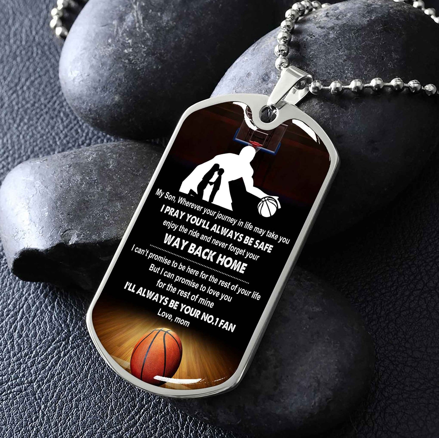 Sport Military Chain 18K Gold Plated Silver Plated To My Son From Mom Motivation Message I Will Always Be Your No 1 Fan