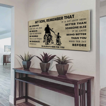 Personalized DRB Poster Canvas - My Son Remember That Be Strong When You Are Weak Be Badass Everyday