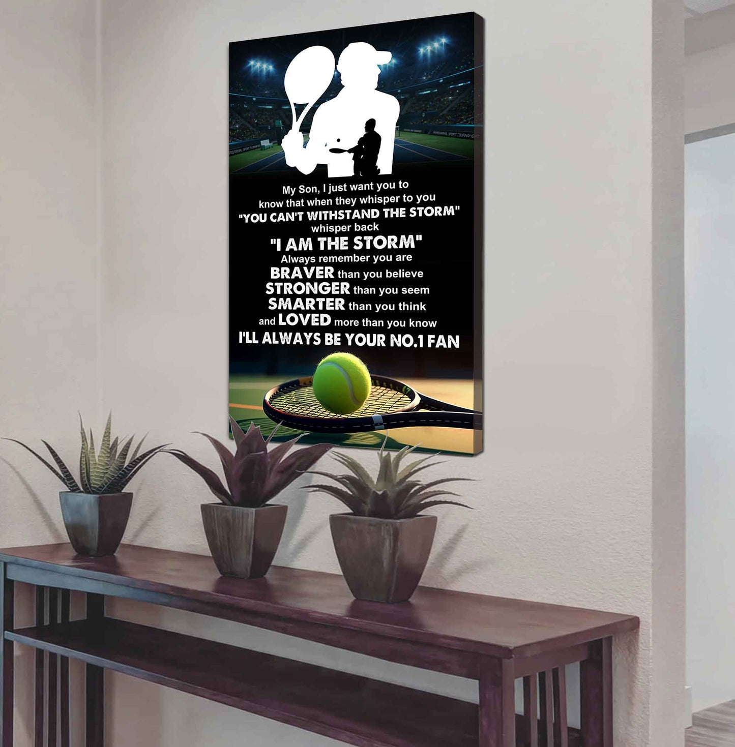 Sport Poster Canvas Dad To Son - Whisper Back I Am The Storm I Will Always Your No 1 Fan
