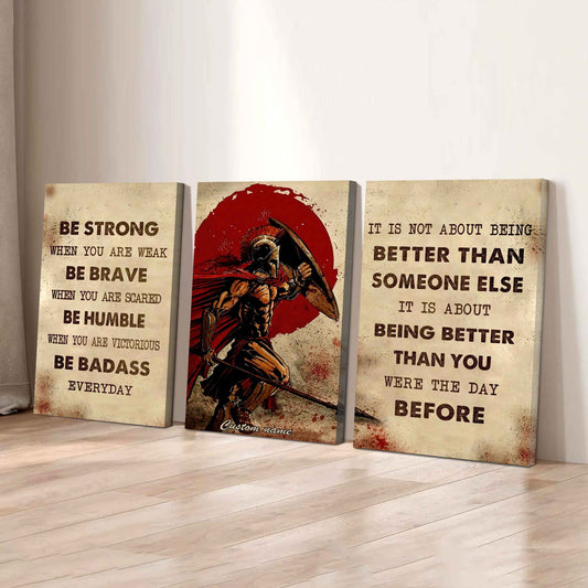 Be Better Than Yesterday – Viking Mindset | 3-Piece Motivational Canvas Wall Art