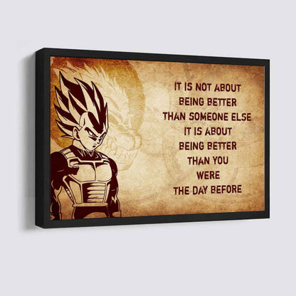 Knight Templar Poster Canvas It's Not About Being Better Than Someone Else Best Gifts Motivation Quotes