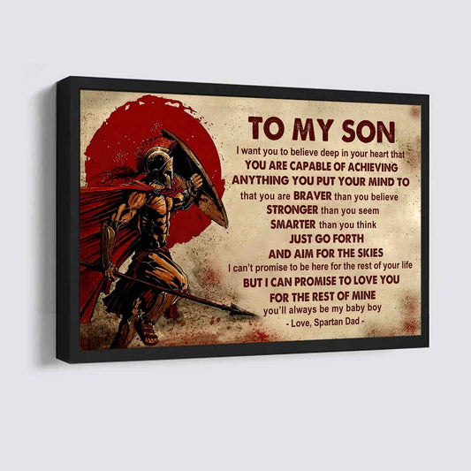 Spartan Poster Canvas Just Go Forth And Aim For The Skies From Dad To Son Gift For Your Son