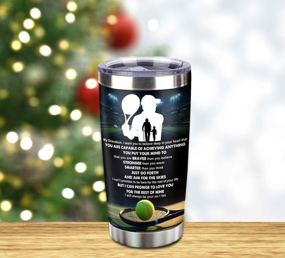 Customizable Tumbler To My Grandson With Inspriration Quotes From Grandpa And Grandma