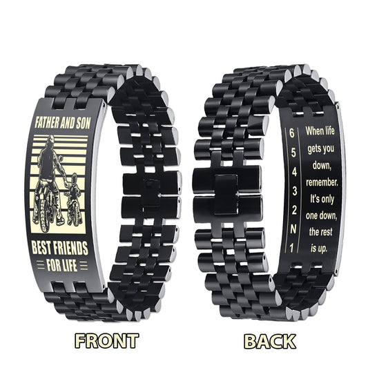 Sport Bike double side bracelet dad to son, When life gets you down, remember. It’s only one down, the rest is up.