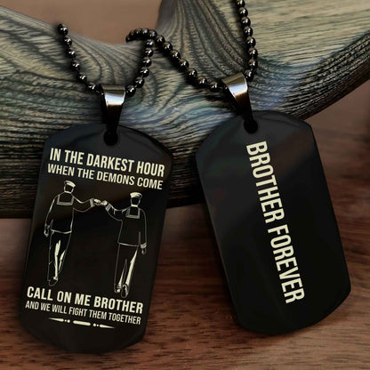 Brotherhood Dog Tag Necklace – Custom Engraved, Double-Sided Gift for Brothers
