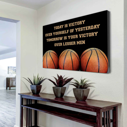 Sport Poster Canvas Today Is Victory Over Your Self Best Gift With Motivation Quotes