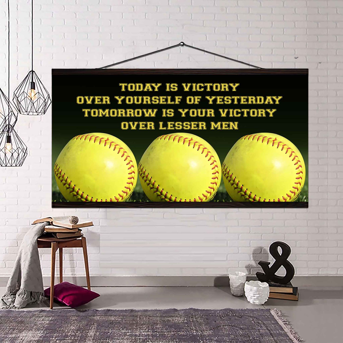 American Football Poster Canvas - Today Is Victory Over Yourself Over Yourself Of Yesterday Tomorrow Is Your Victory Over Lesser Men