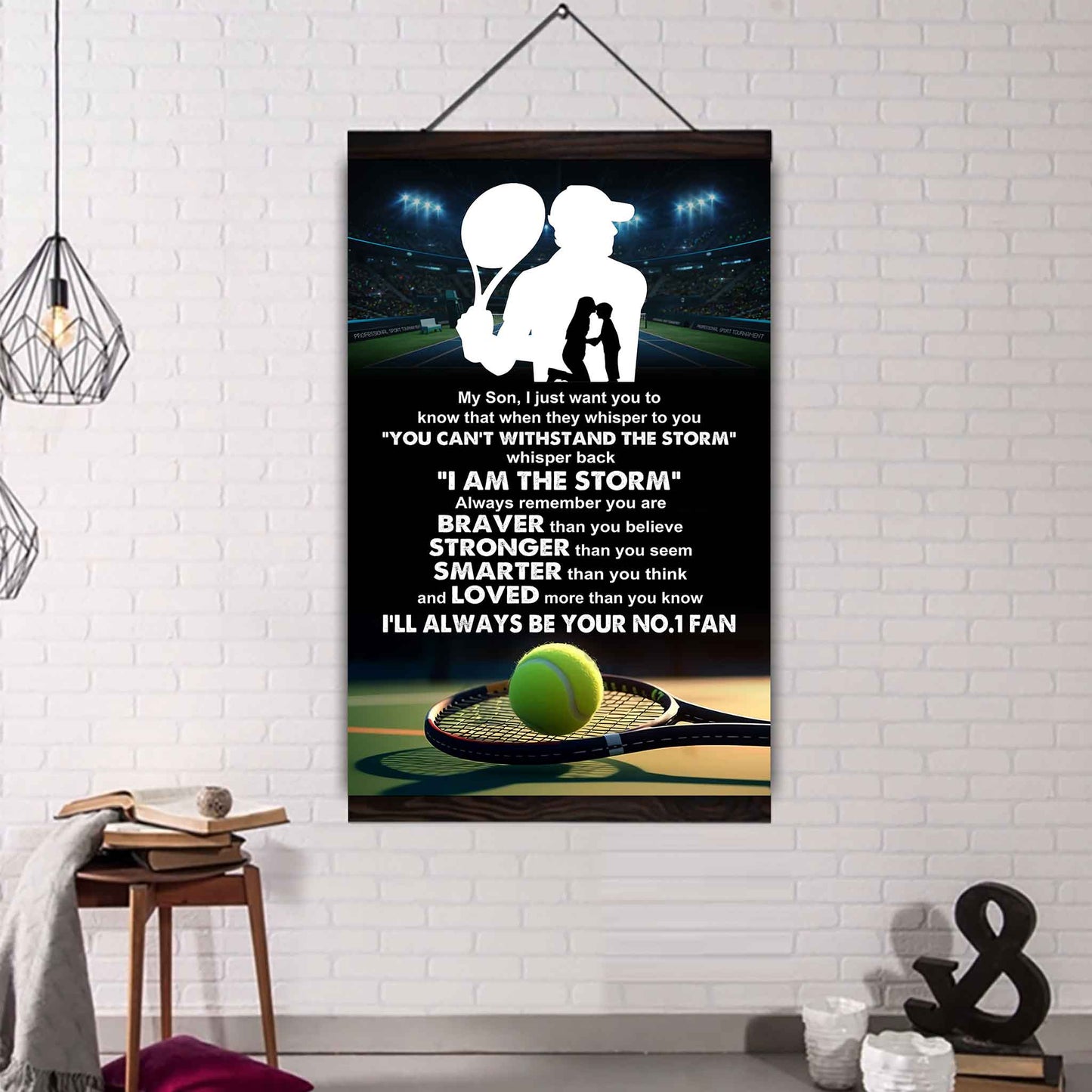 Sport Poster Canvas Mom To Son - Whisper Back I Am The Storm I Will Always Your No 1 Fan