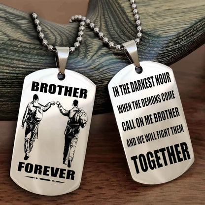 Knight Templar Personalized Double Sided Dog Tag For My Brother - Call On Me Brother And We Will Fight Them Together Gift For Your Friend