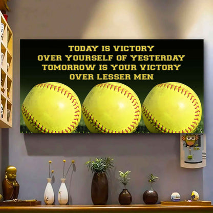 Hockey Poster Canvas - Today Is Victory Over Yourself Over Yourself Of Yesterday Tomorrow Is Your Victory Over Lesser Men