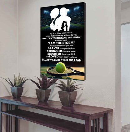 Sport Poster Canvas Mom To Son - Whisper Back I Am The Storm I Will Always Your No 1 Fan