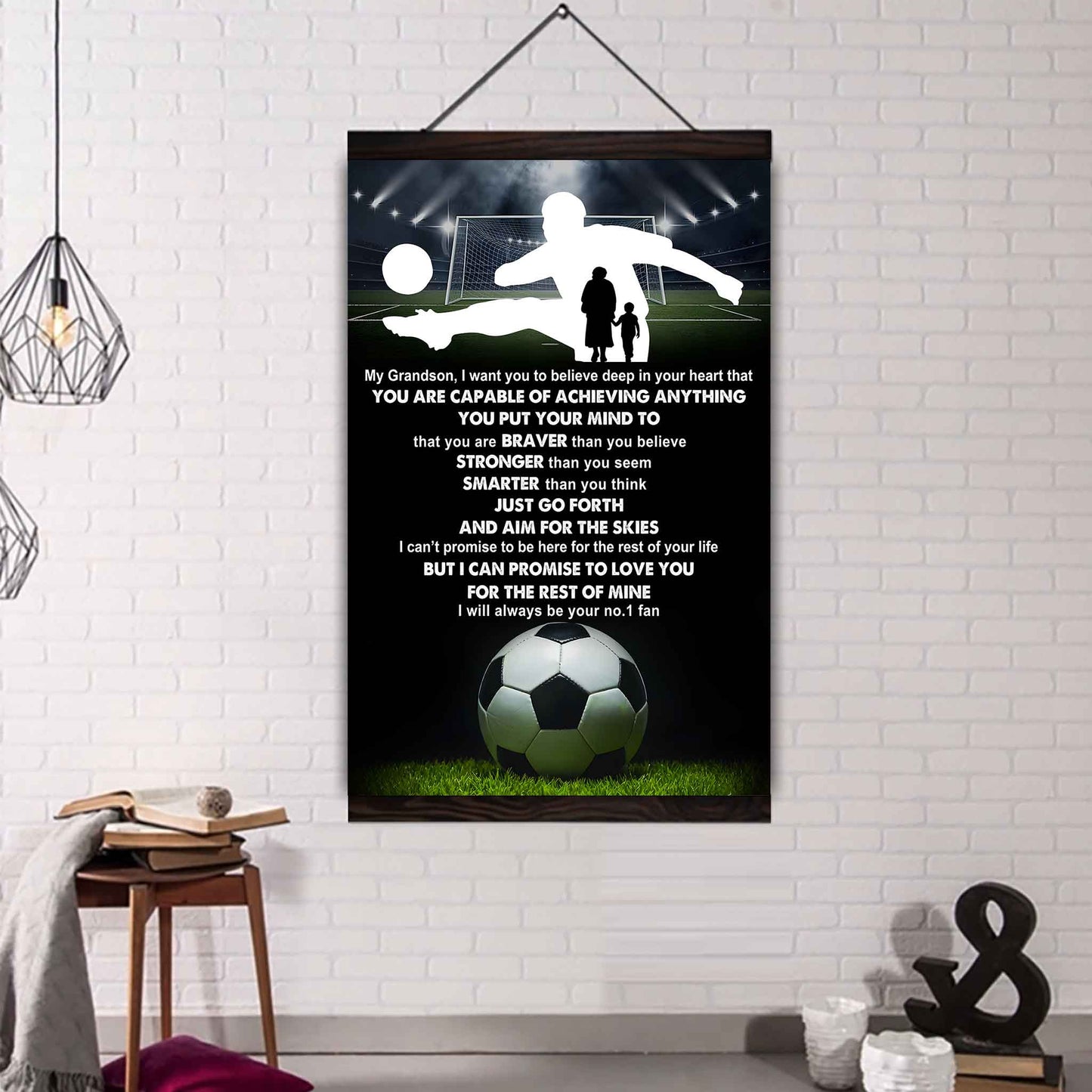 Hockey Poster Canvas Grandma To Grandson - That You Are Braver Than You Believe You Are Capable Of I Will Always Your No 1 Fan